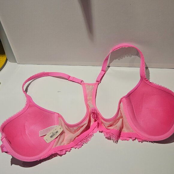 Victoria's Secret 34D Bra Body by Victoria Racerback Lace BRIGHT HOT PINK NWT - Picture 8 of 8